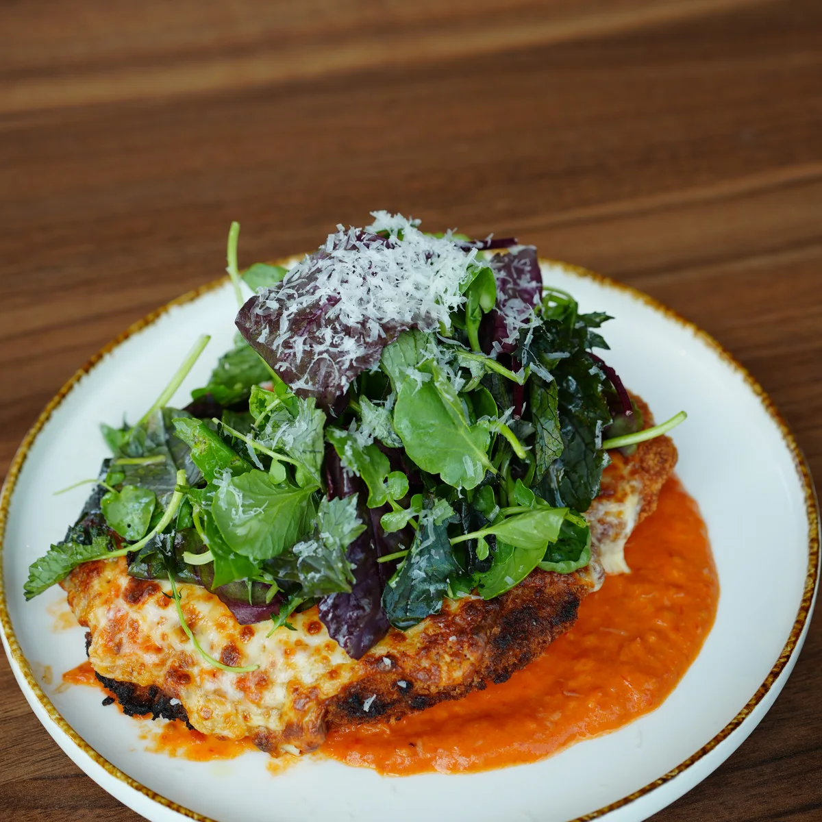 Vegetable dish with hummus at Sleepy Bird